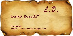 Lenko Dezső névjegykártya