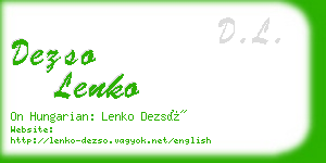 dezso lenko business card